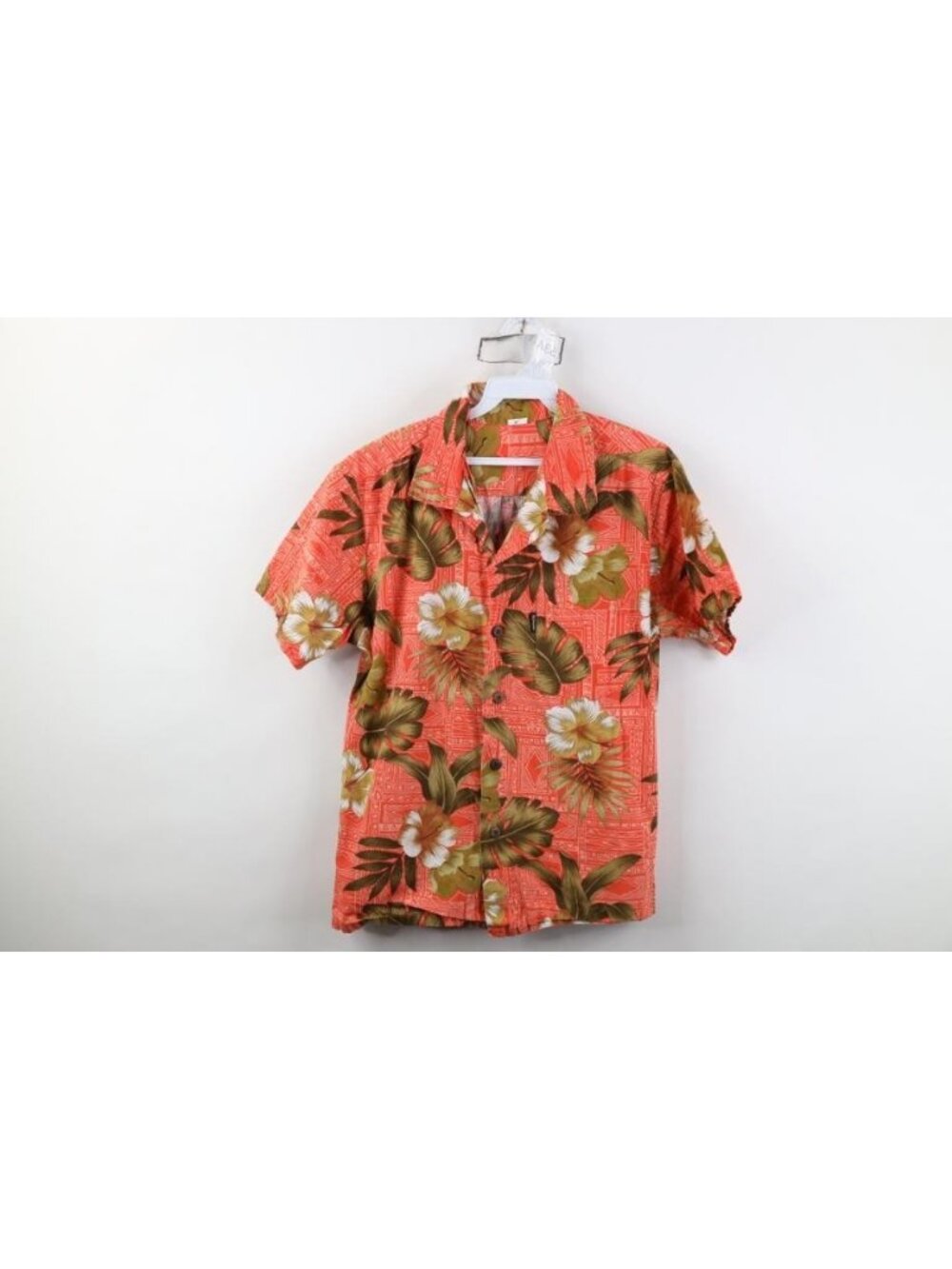 Vintage 90s Y2K Streetwear Mens Small Tribal Flower Hawaiian Button Shirt Cotton